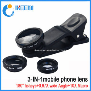 Mobile Phone Camera Lens 3 in 1 Lens Zoom Lens for Mobile Phone with Fisheye Lens+Wide Angle Lens+Ma